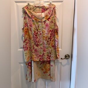 Emma James Floral Sleeveless Top and Skirt Set